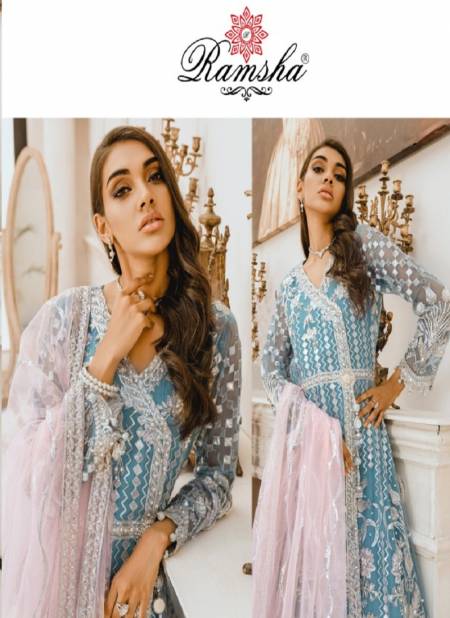 Ramsha R Latest Heavy casual Embroidery Work Pakistani Salwar Suit Collection